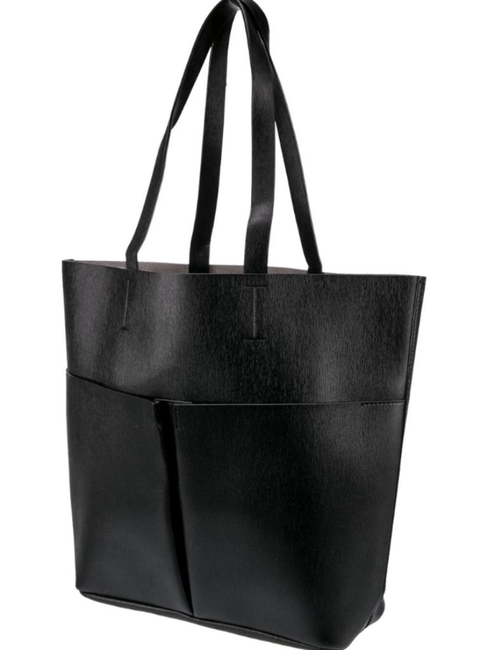 Neiman Marcus Large  Handbag/Shoulder Bag Black Textured Faux Leather